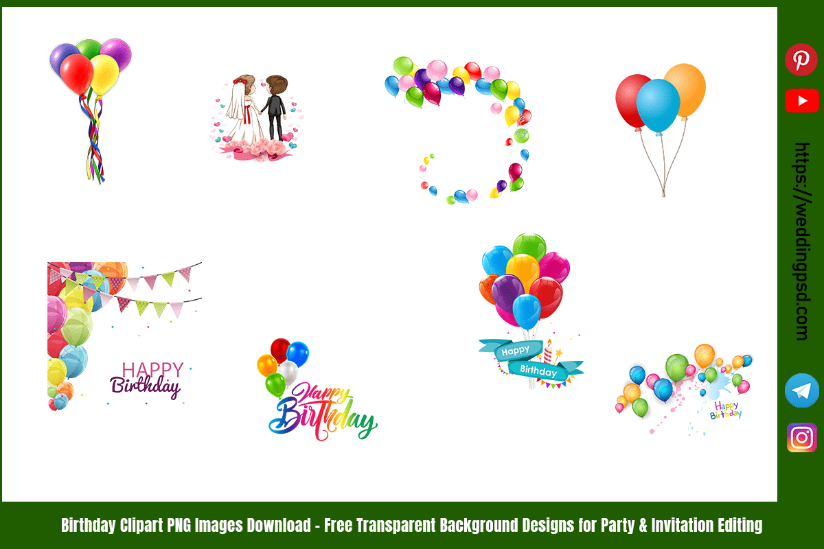 Birthday Clipart PNG Images Download – Free Transparent Background Designs for Party & Invitation Editing