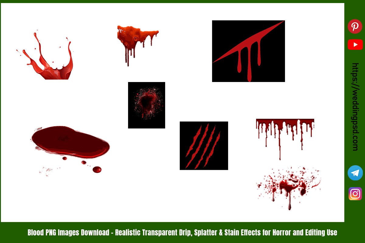 Blood PNG Images Download – Realistic Transparent Drip, Splatter & Stain Effects for Horror and Editing Use
