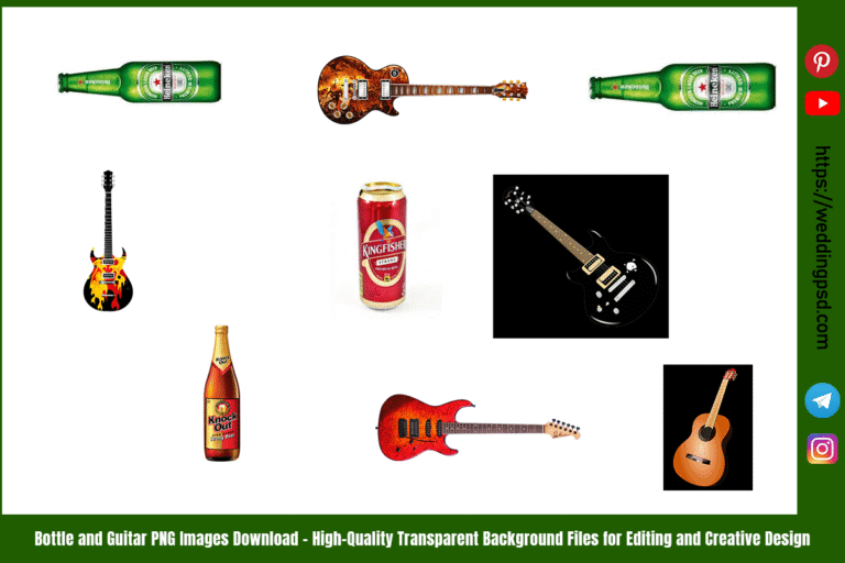 Bottle and Guitar PNG Images Download – High-Quality Transparent Background Files for Editing and Creative Design