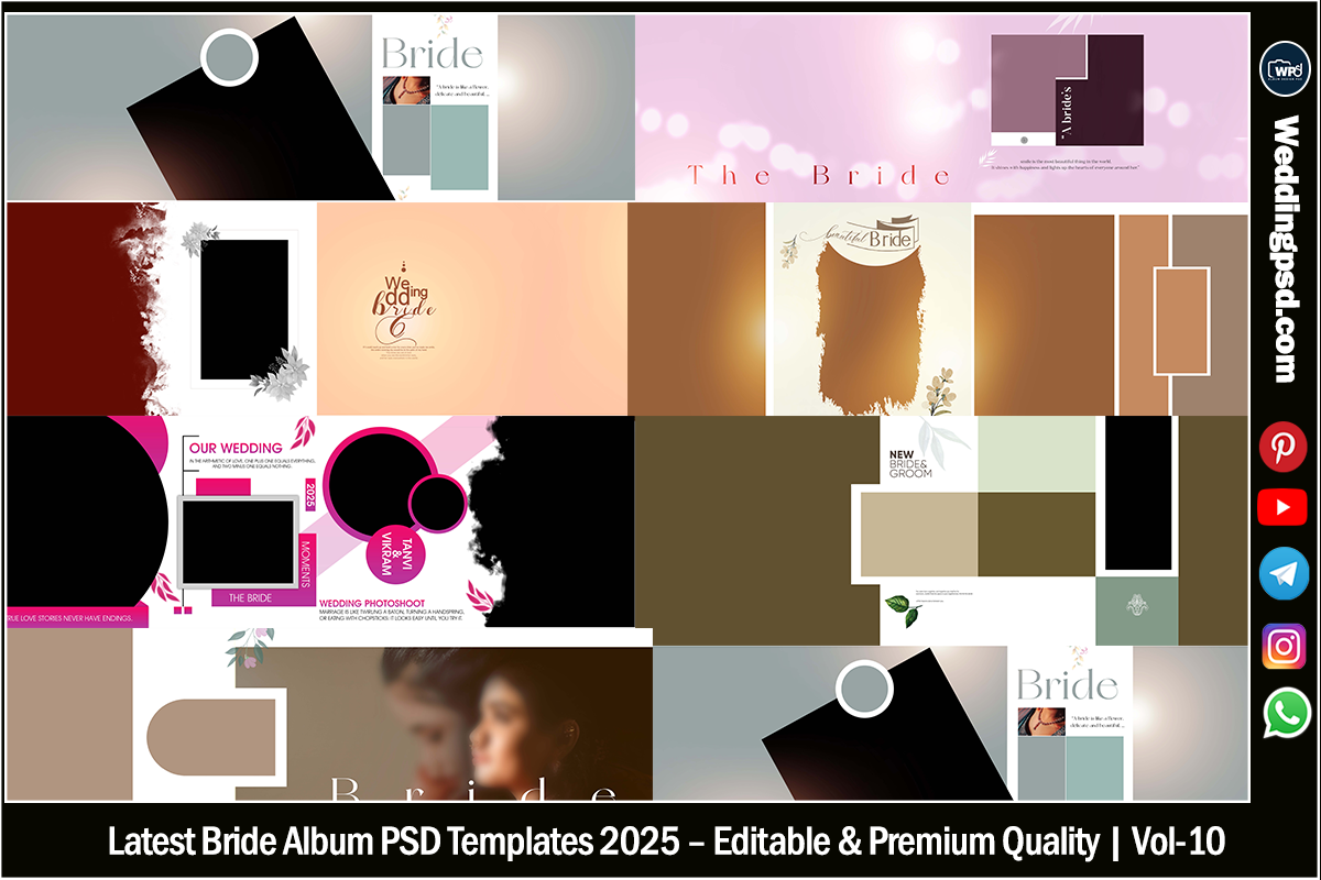 Latest Bride Album PSD Templates 2025 – Editable & Premium Quality