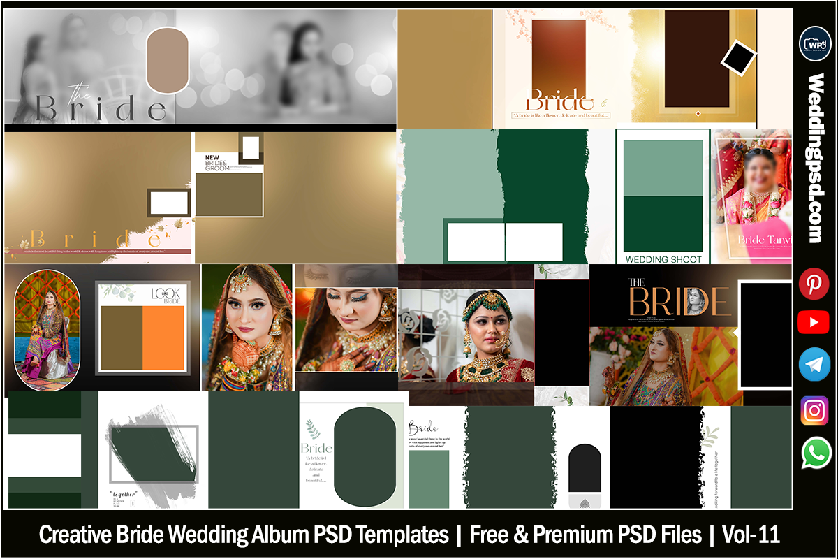 Creative Bride Wedding Album PSD Templates | Free & Premium PSD Files