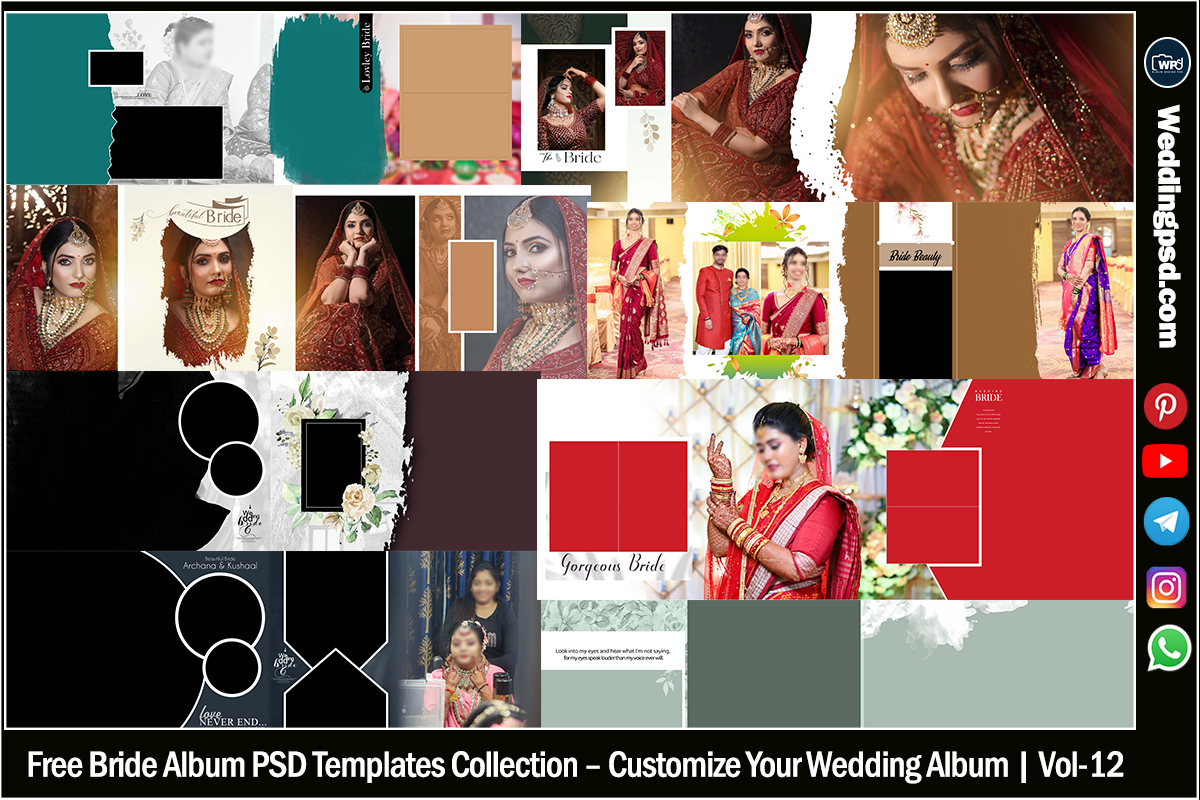 Free Bride Album PSD Templates Collection – Customize Your Wedding Album