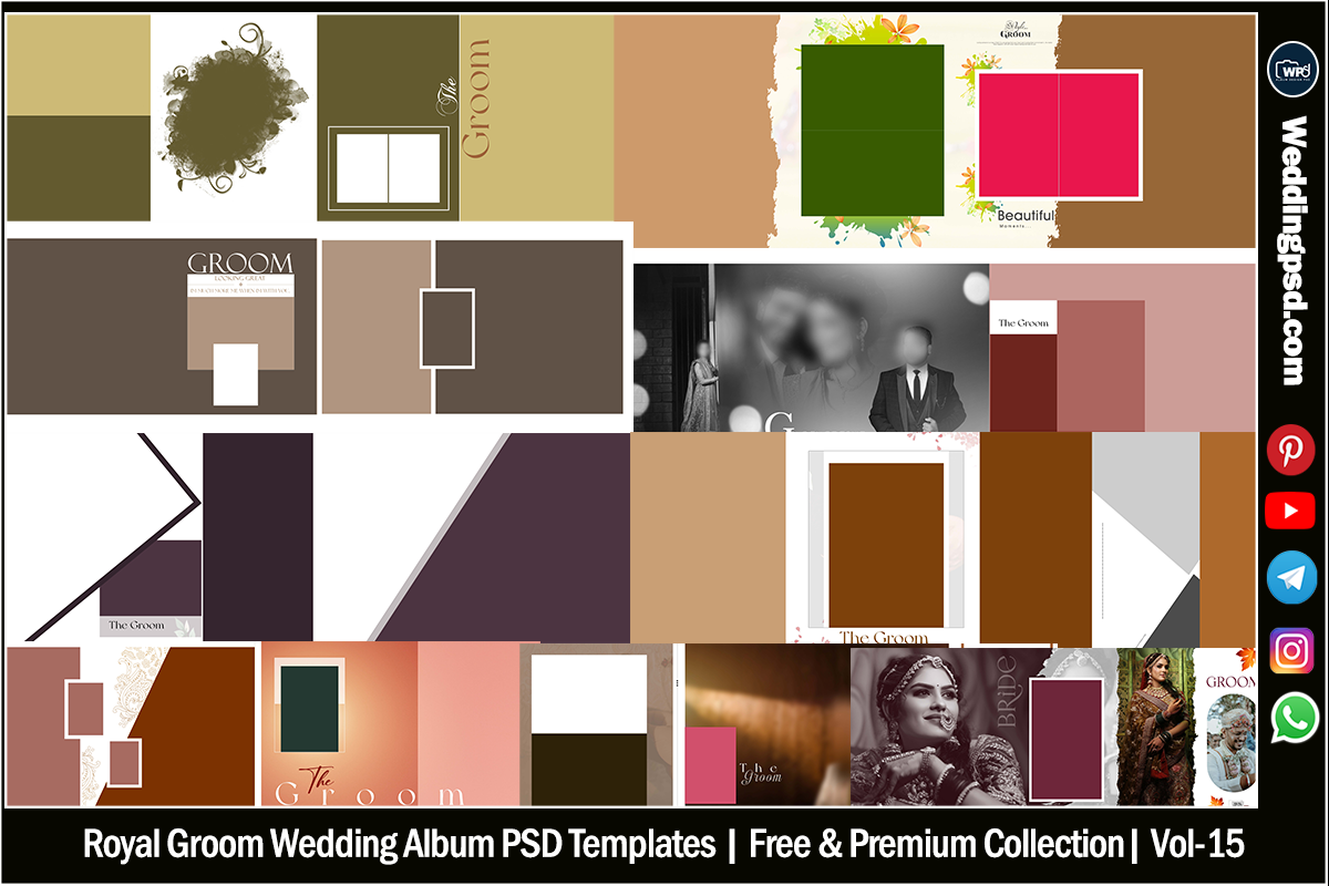 Royal Groom Wedding Album PSD Templates | Free & Premium Collection