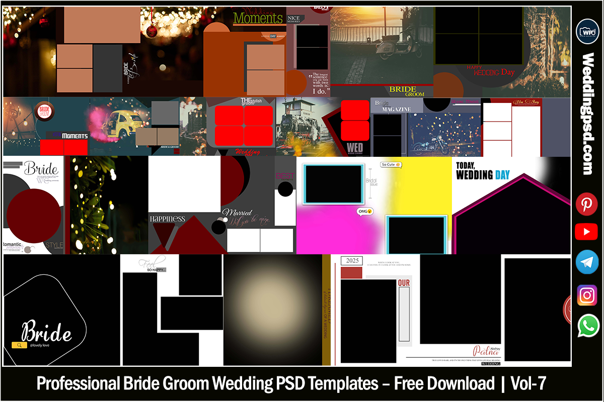 Professional Bride Groom Wedding PSD Templates Free Download