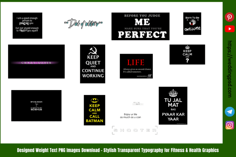 Designed Weight Text PNG Images Download – Stylish Transparent Typography for Fitness & Health Graphics