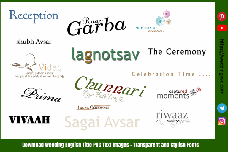Download Wedding English Title PNG Text Images – Transparent and Stylish Fonts