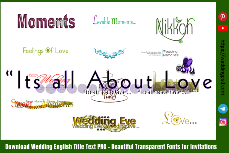 Download Wedding English Title Text PNG – Beautiful Transparent Fonts for Invitations