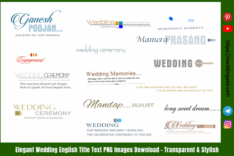 Elegant Wedding English Title Text PNG Images Download – Transparent & Stylish