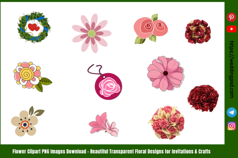 Flower Clipart PNG Images Download – Beautiful Transparent Floral Designs for Invitations & Crafts
