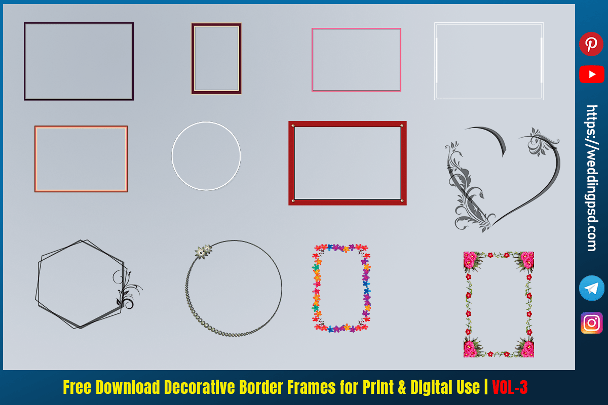 Free Download Decorative Border Frames for Print & Digital Use