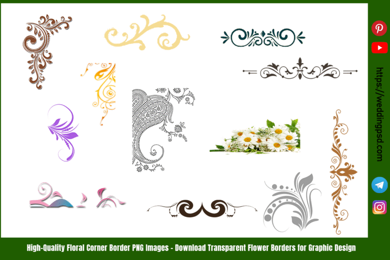High Quality Floral Corner Border PNG Images – Download Transparent Flower Borders for Graphic Design