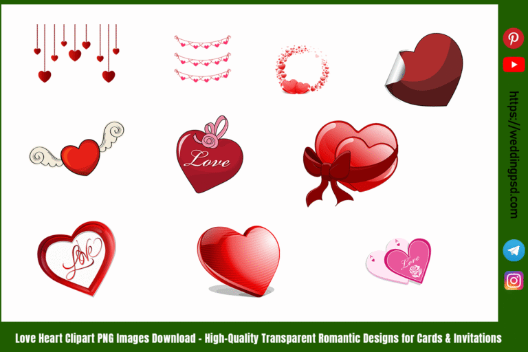 Love Heart Clipart PNG Images Download – High Quality Transparent Romantic Designs for Cards & Invitations