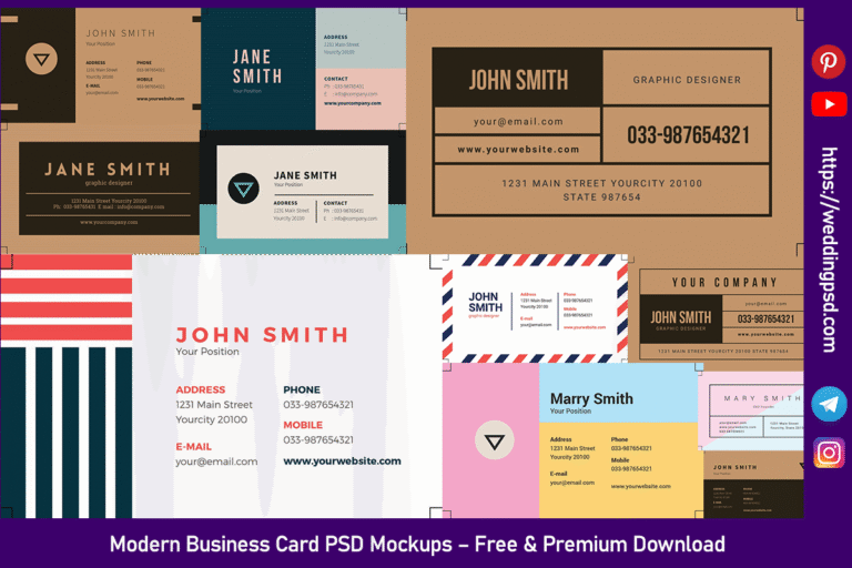 Modern Business Card PSD Mockups – Free & Premium Download