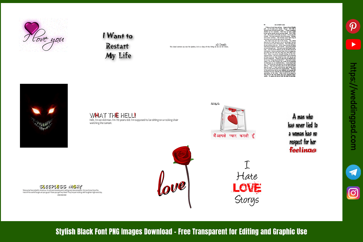 Stylish Black Font PNG Images Download – Free Transparent for Editing and Graphic Use