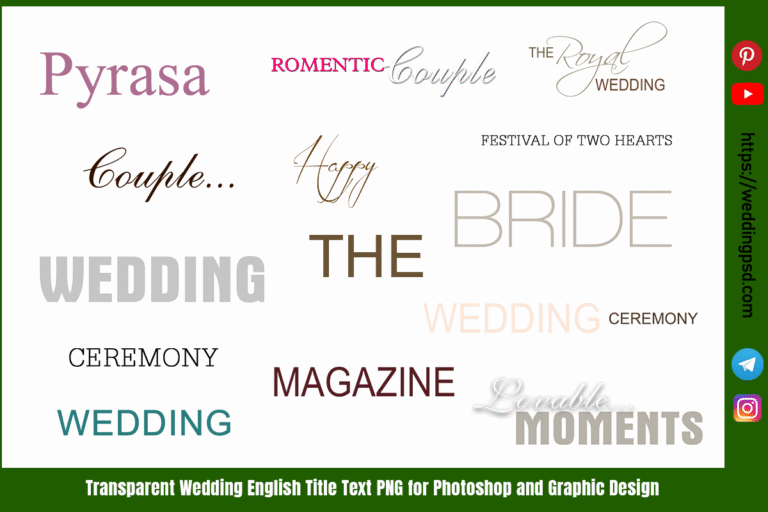 Transparent Wedding English Title Text PNG for Photoshop and Graphic Design