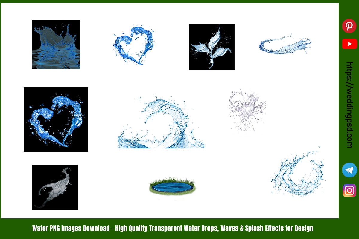 Water PNG Images Download – High Quality Transparent Water Drops, Waves & Splash Effects for Design