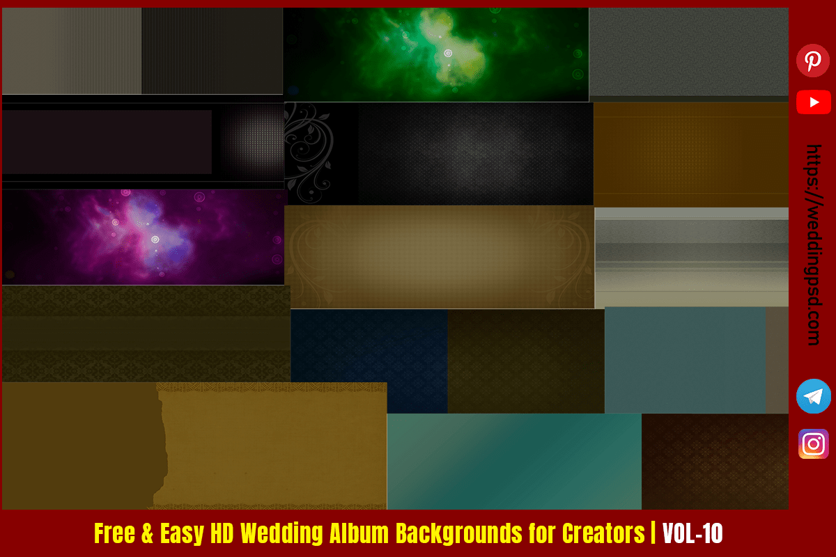 Free & Easy HD Wedding Album Backgrounds for Creators