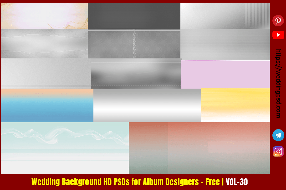 Wedding Background HD PSDs for Album Designers Free