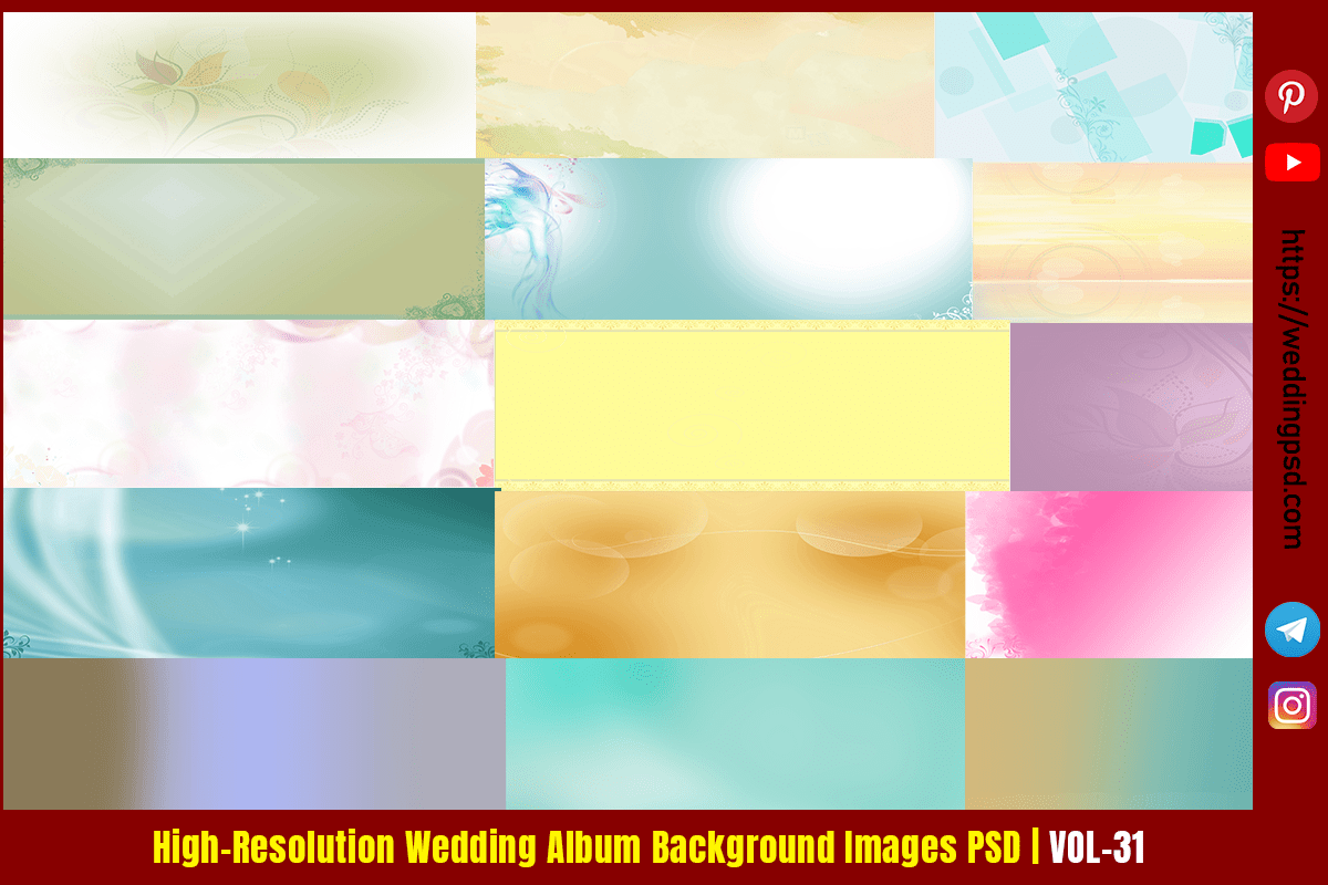 High-Resolution Wedding Album Background Images PSD