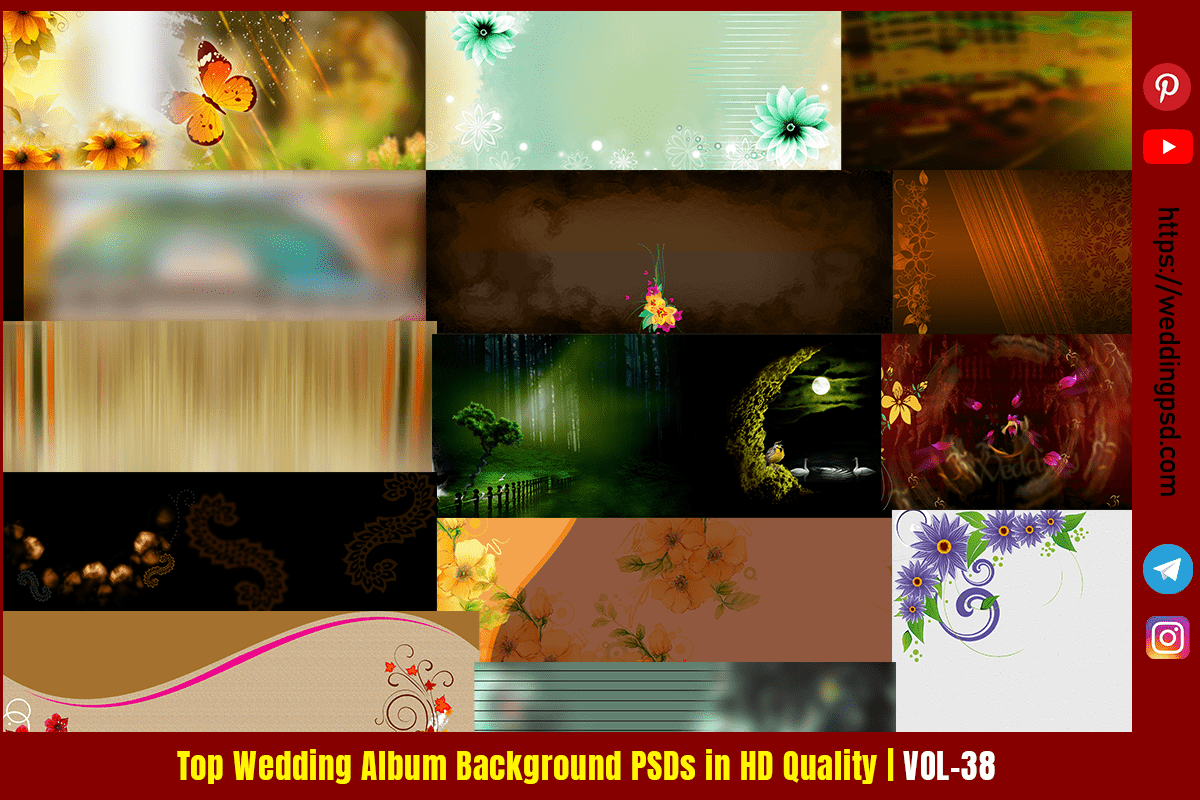 Top Wedding Album Background PSDs in HD Quality