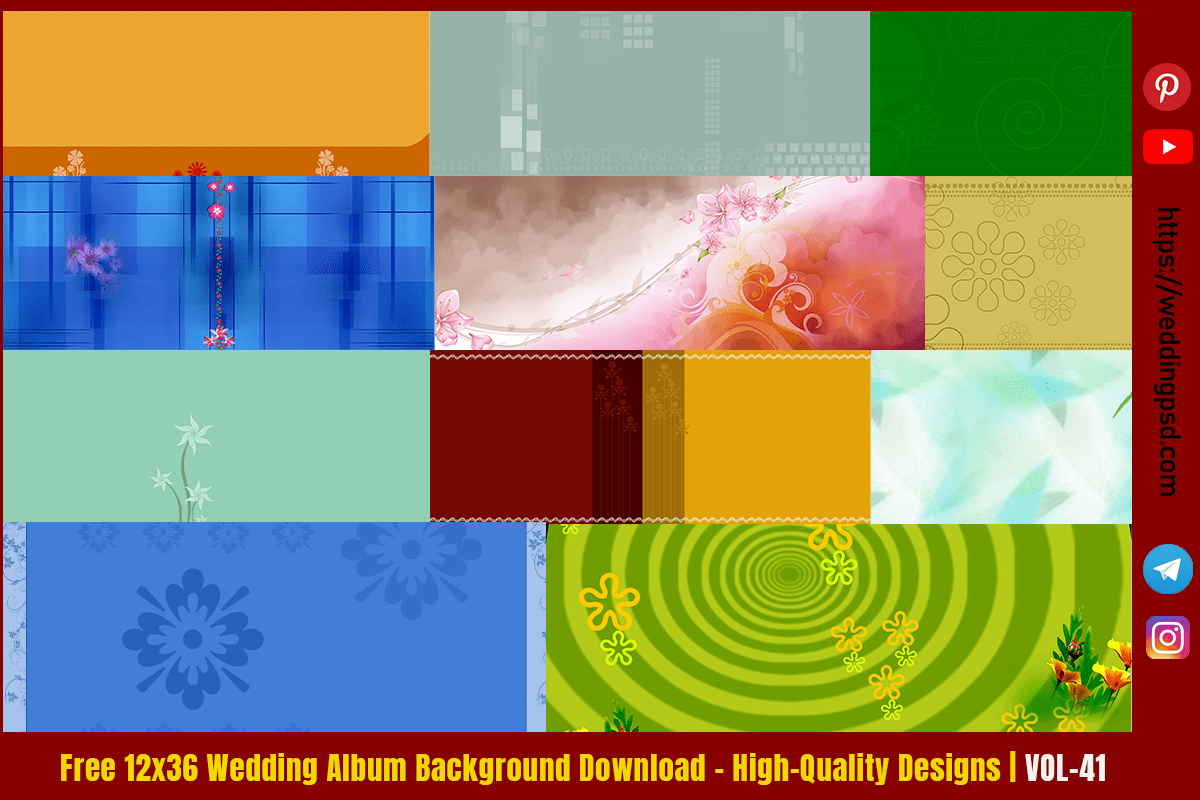Free 12x36 Wedding Album Background Download – High-Quality Designs