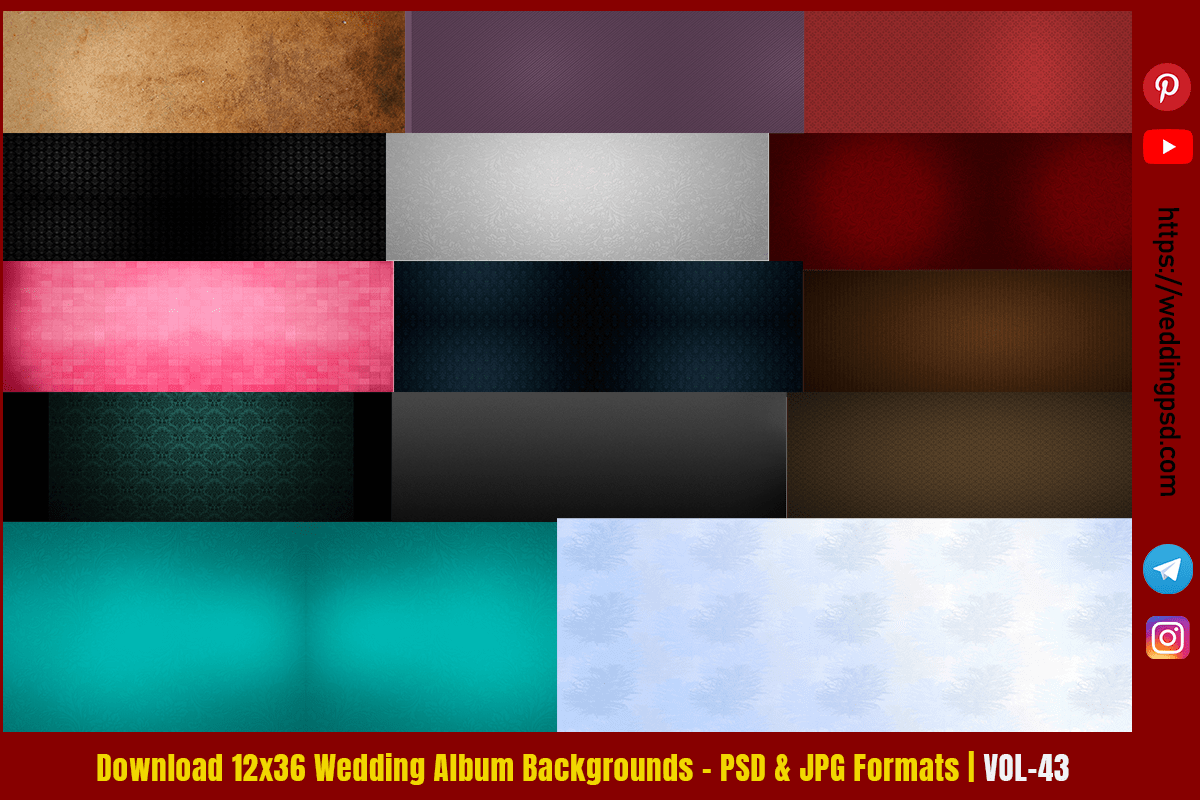 Download 12x36 Wedding Album Backgrounds – PSD & JPG Formats