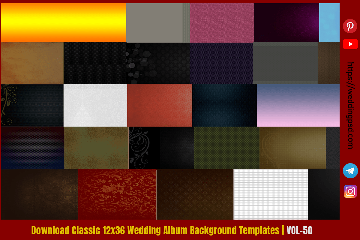 Download Classic 12x36 Wedding Album Background Templates