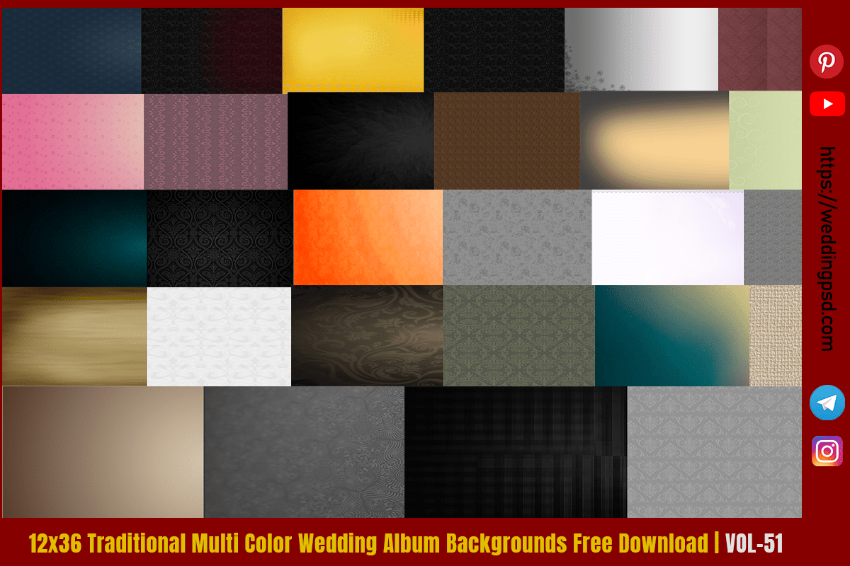 12x36 Traditional Multi Color Wedding Album Backgrounds Free Download