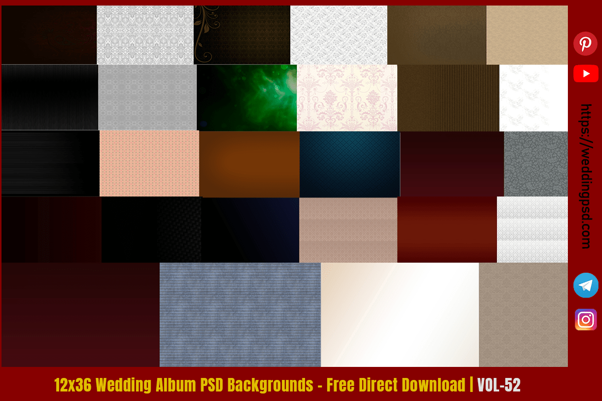 12x36 Wedding Album PSD Backgrounds – Free Direct Download