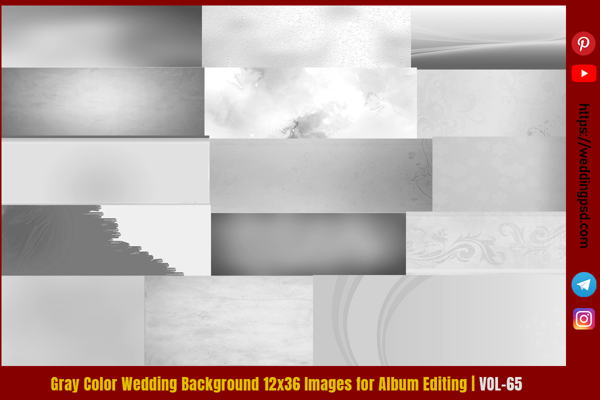 Gray Color Wedding Background 12x36 Images For Album Editing