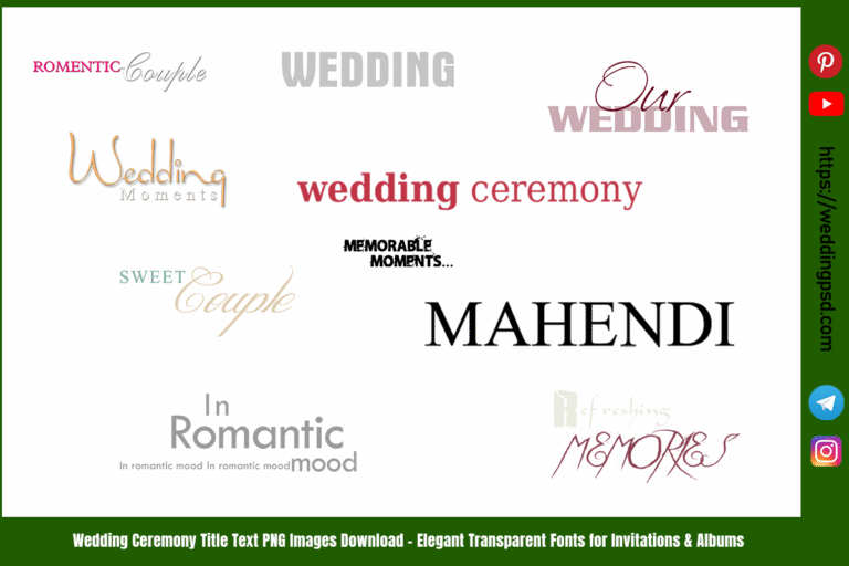 Wedding Ceremony Title Text PNG Images Download – Elegant Transparent Fonts for Invitations & Albums
