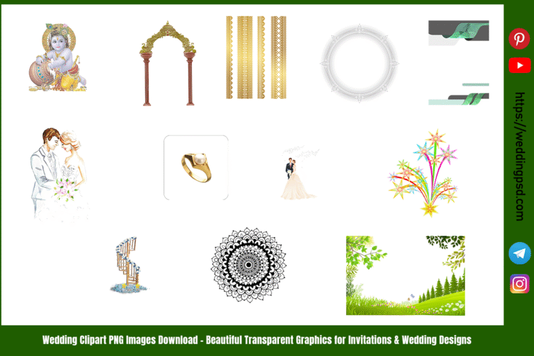 Wedding Clipart PNG Images Download – Beautiful Transparent Graphics for Invitations & Wedding Designs