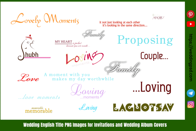 Wedding English Title PNG Images for Invitations and Wedding Album Covers