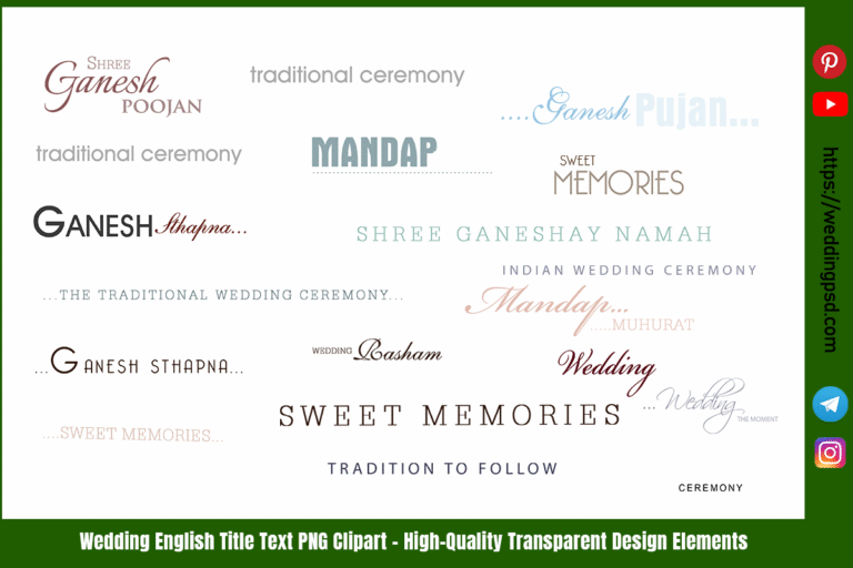 Wedding English Title Text PNG Clipart – High-Quality Transparent Design Elements