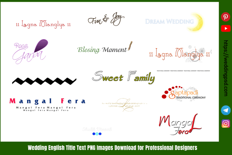 Wedding English Title Text PNG Images Download for Professional Designers