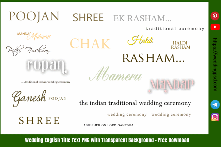 Wedding English Title Text PNG with Transparent Background Free Download