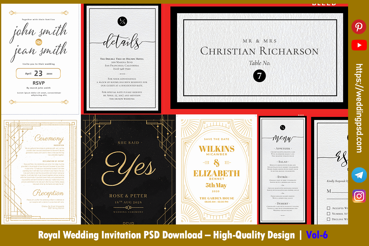 Royal Wedding Invitation PSD Download – High-Quality Design