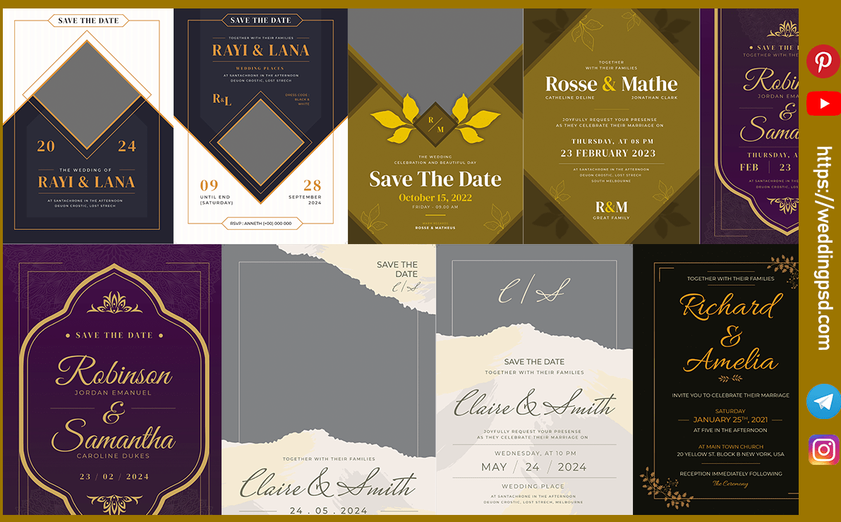 Digital Wedding Invitation Card PSD for Online Sharing