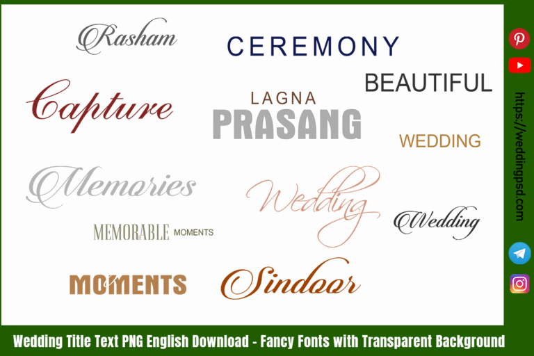 Wedding Title Text PNG English Download – Fancy Fonts with Transparent Background