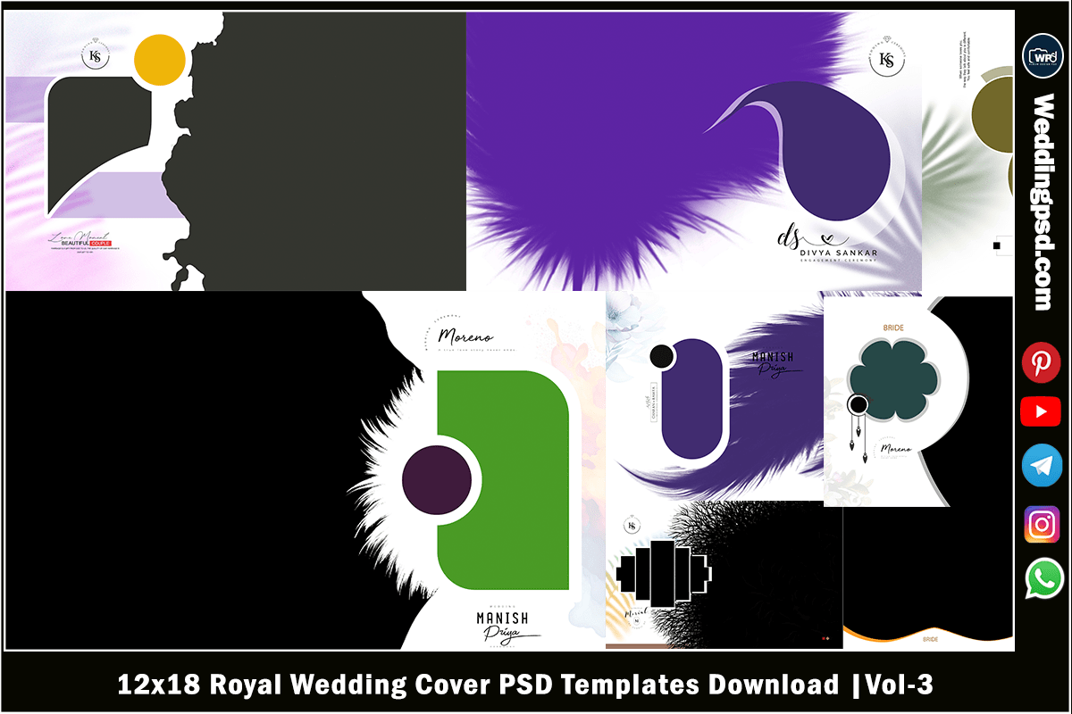 12x18 Royal Wedding Cover PSD Templates Download