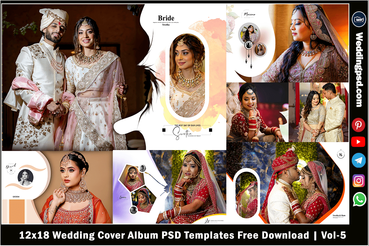 12x18 Wedding Cover Album PSD Templates Free Download