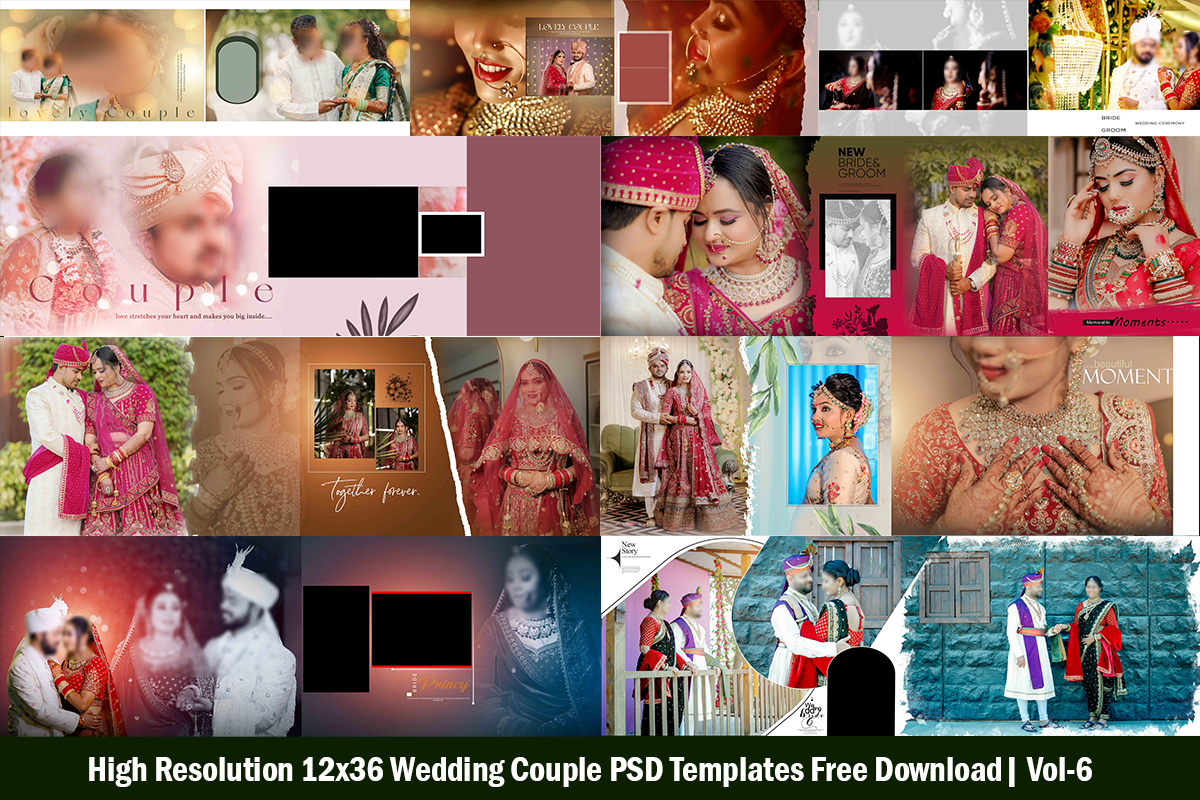 High Resolution 12x36 Wedding Couple PSD Templates Free Download