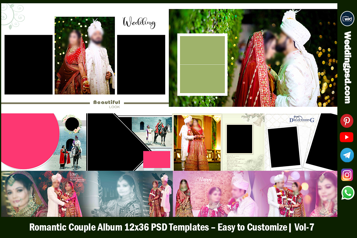 Romantic Couple Album 12x36 PSD Templates – Easy to Customize