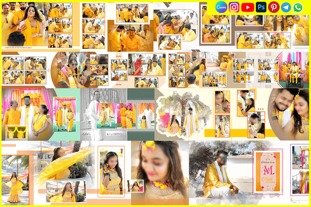 Haldi Ceremony PSD Album Designs for Creative Editing