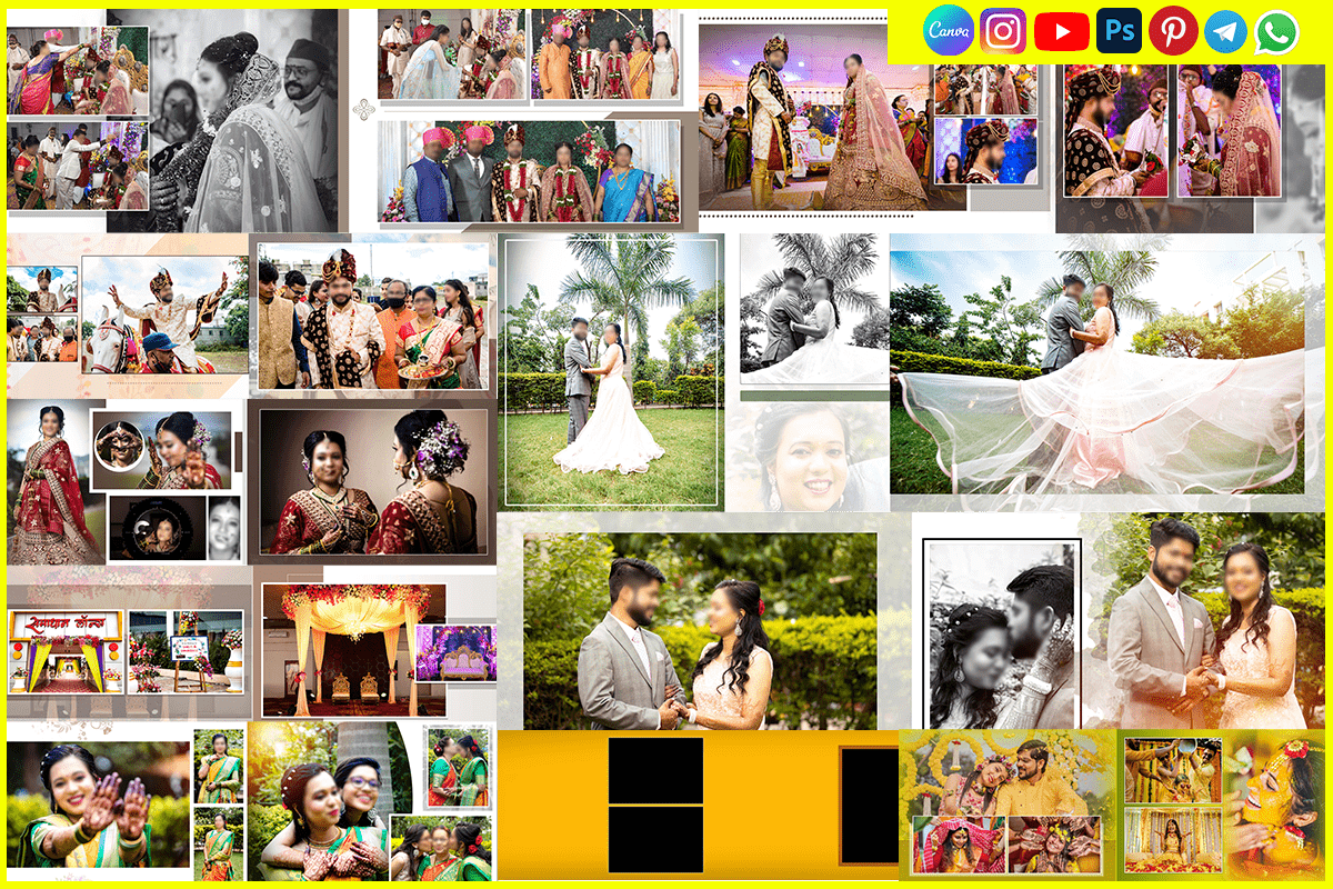 Professional 12x36 Haldi Ceremony Album PSD Designs