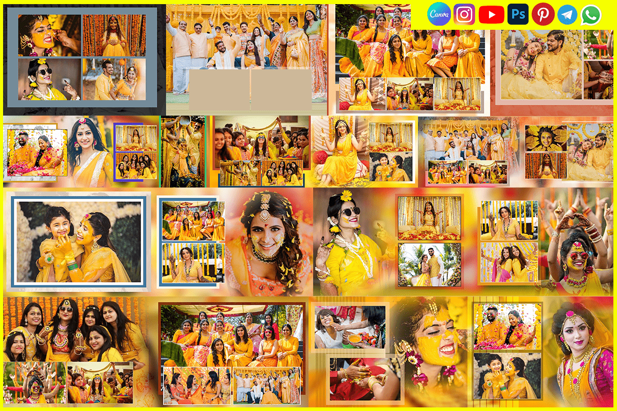 Haldi Ceremony Album Design PSD Templates Free Download