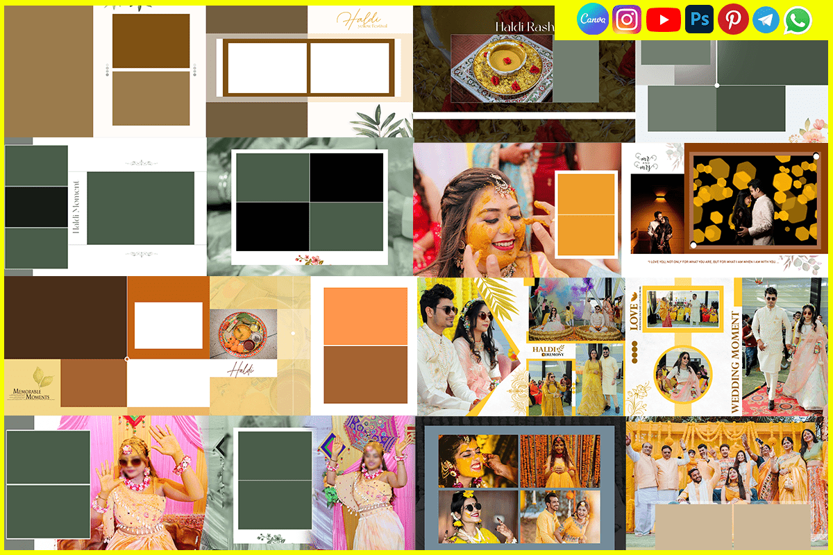 Download Latest Haldi PSD Album Templates for 2025