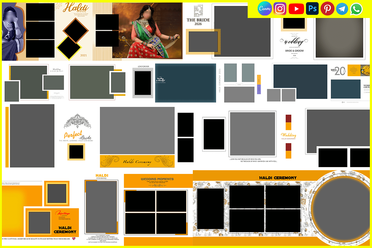 Unique Haldi Ceremony Album Templates – Free PSD