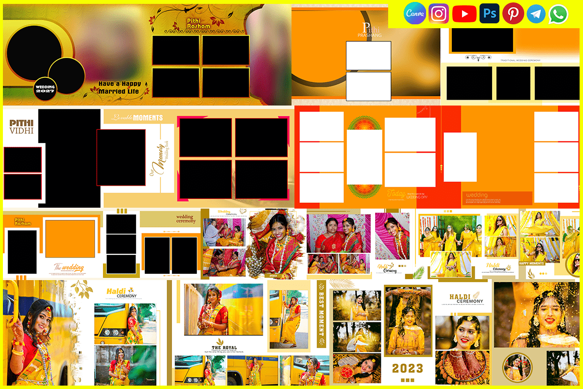 Top Haldi Wedding PSD Templates for Professional Albums