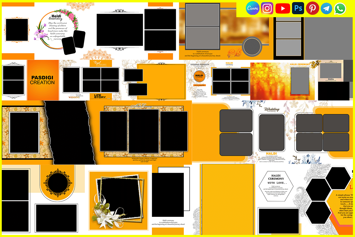 Royal Haldi Album PSD Templates for Photoshop Users